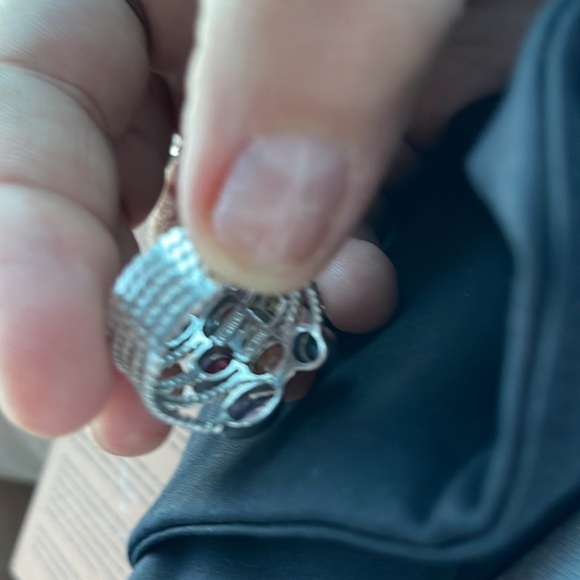 Sterling silver multi stone ring - Picture 4 of 4